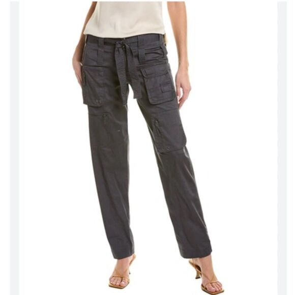 JOHNNY WAS Women's Tyla Cargo Pants  Grey BOTTOMS  POCKETS BELT Sz 8 - Picture 1 of 13